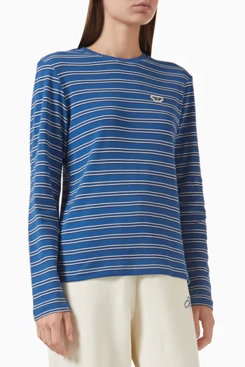 Rib Stripe T-shirt in Cotton