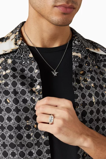 خاتم بحلية نسر فضة إسترلينية