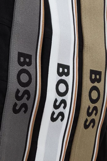 طقم بوكسر بشعار الماركة قطن مطاطي، 3 قطع