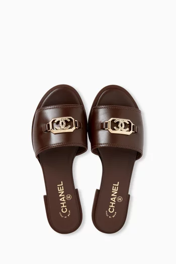 Unused Flat Sandals in Leather, EU 38.5