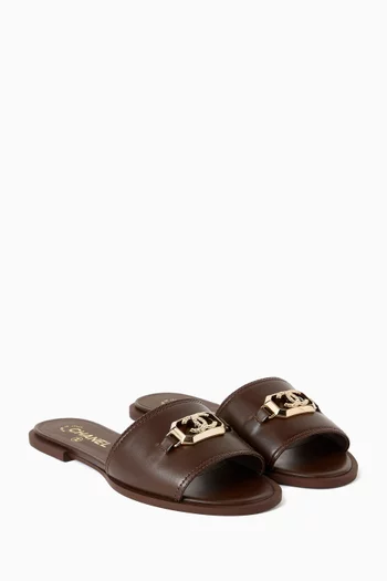 Unused Flat Sandals in Leather, EU 38.5