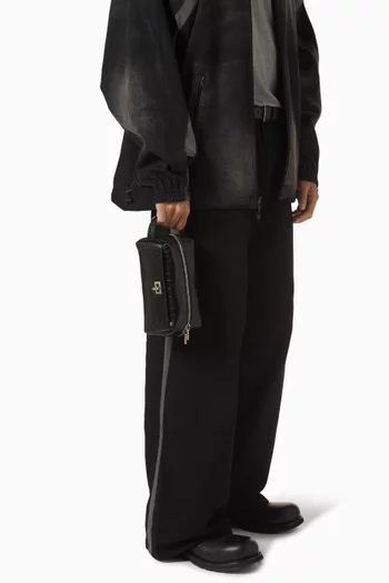 Rodeo Toiletry Pouch in Croc-embossed Leather