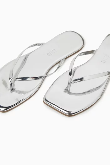Square Toe Lily Mirrored Flip-flops