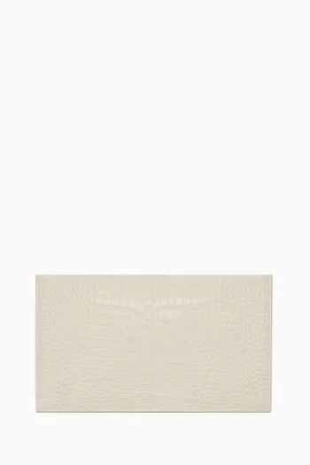 Uptown Pouch in Croc-Embossed Leather