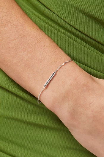 Quatre Grosgrain Chain Bracelet in 18kt White Gold