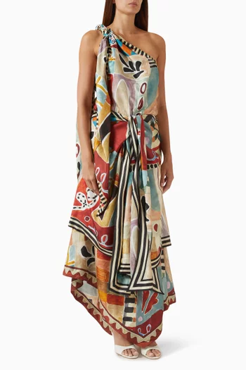 فستان ميشيل بوشاح حرير