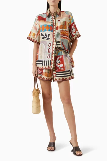 شورت ميشيل كتان