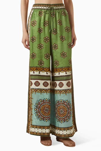 بنطال كونتينا بقصة ساق واسعة فيسكوز