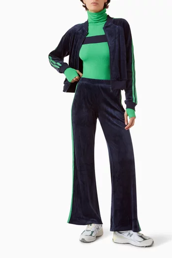 بلوزة لينون بياقة عالية جيرسيه مضلع