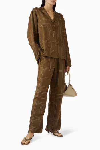 Monogram Pyjama Pants in Silk
