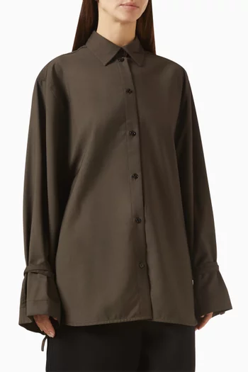 Tie-cuff Shirt in Wool