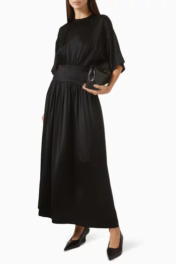 فستان بنمط تي شيرت بكشكش ستان