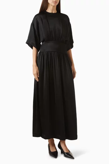 فستان بنمط تي شيرت بكشكش ستان