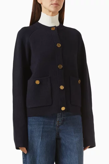 كارديغان بأزرار مطروقة مزيج كشمير