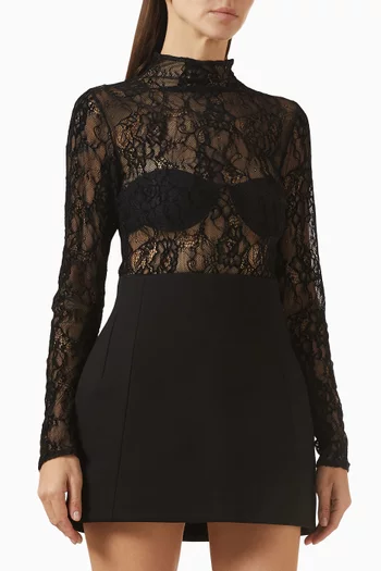 Mockneck Bodysuit in Lace