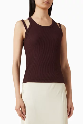 بلوزة بحمالات بتصميم رياضي في الخلف مزيج قطن