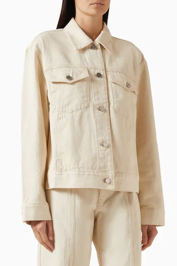 جاكيت تراكر كلاسيكي بقصة فضفاضة دينم