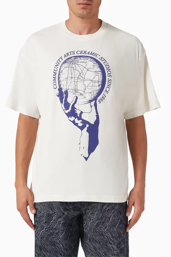 تي شيرت بطبعة Ceramic Studio قطن