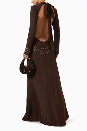 Paloma Open-back Dress in Crepe