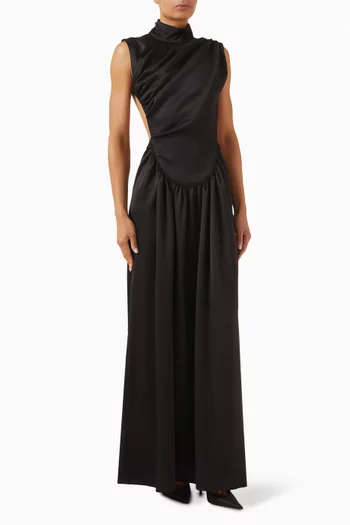 Margot Open-back Dress in Satin