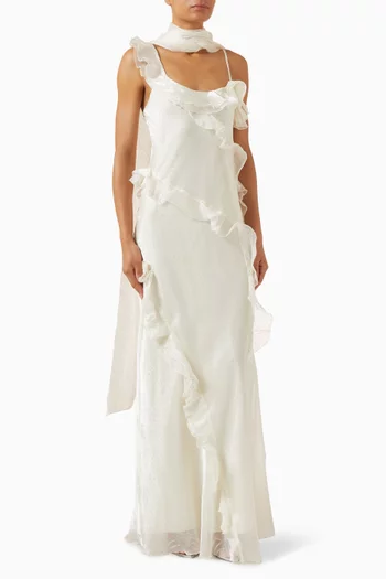 Monica Ruffled Dress in Chiffon