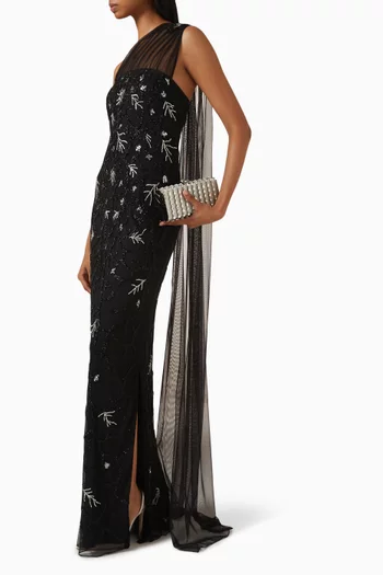Bettina One-shoulder Embellished Gown