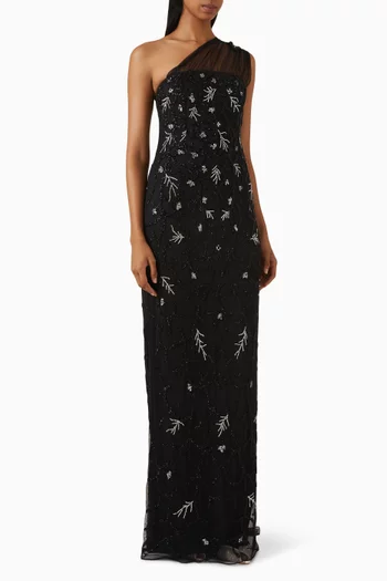 Bettina One-shoulder Embellished Gown