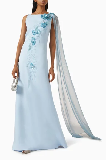 Avigail Floral Cape Gown