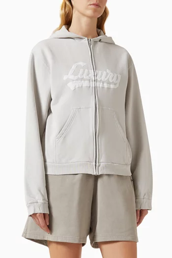 Luxury Script Zip Hoodie in Dry-fleece