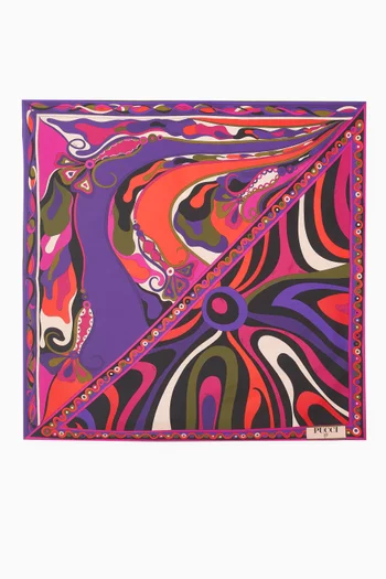 Printed Foulard Scarf in Silk