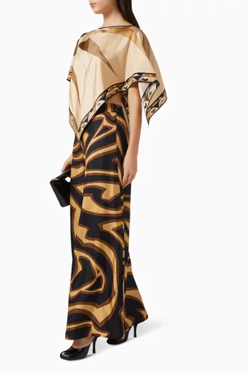 Hawaii-print Kaftan Top in Silk