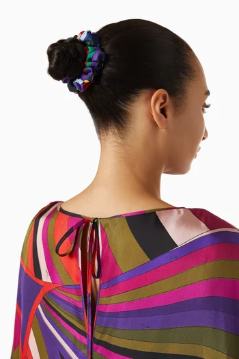 Fontane-print Hair Tie in Silk-twill