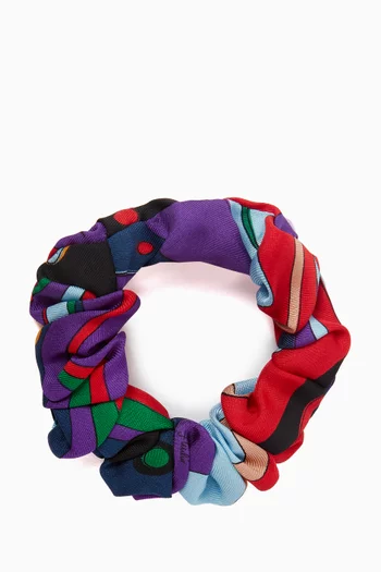 Fontane-print Hair Tie in Silk-twill