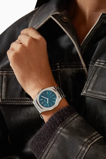 Ultra Thin Groovy Quartz Watch, 39mm