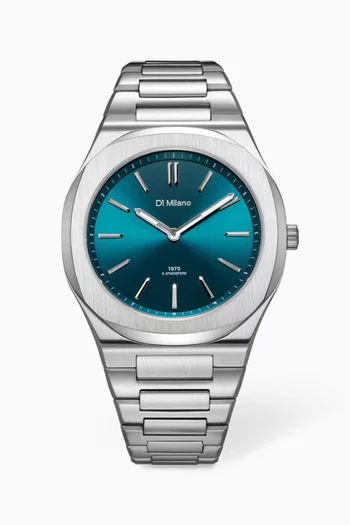 Ultra Thin Groovy Quartz Watch, 39mm