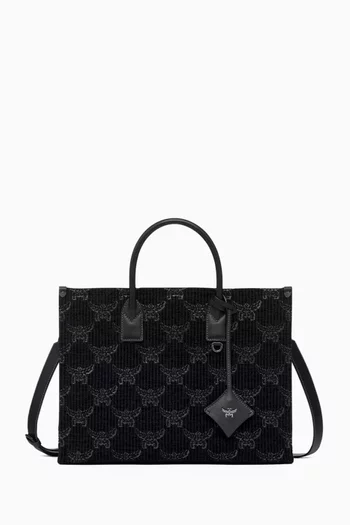 Large München Maxi Tote Bag in Lurex Jacquard