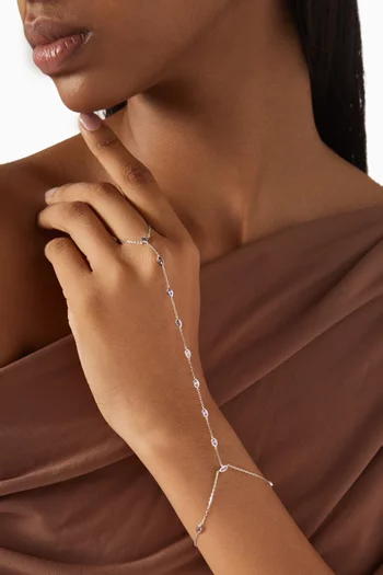 Sapphire Hand Chain Bracelet in 18kt White gold