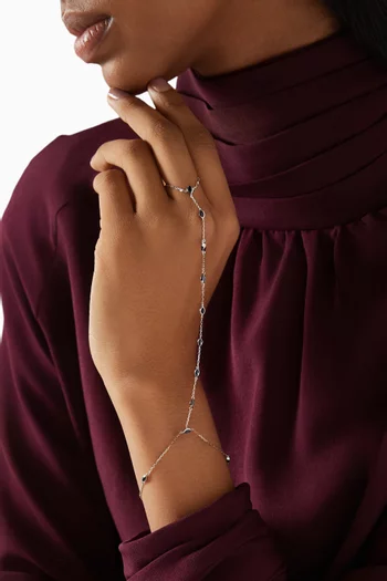 Emerald Handchain Bracelet in 18kt White Gold