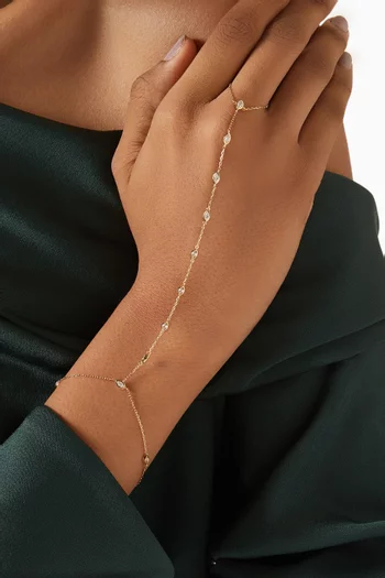 Diamond Handchain Bracelet in 18kt Yellow Gold