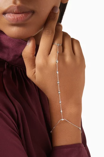 Diamond Handchain in 18kt White Gold