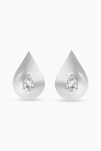 Pear Diamond Earrings in 18kt White Gold