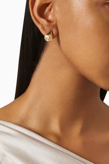 Pear Diamond Earrings in 18kt Yellow Gold