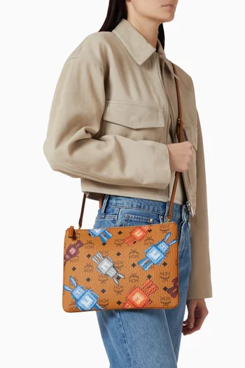 حافظة ارين متوسطة قنب بنقشة فيزيتوس وحروف شعار الماركة