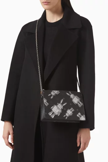 حافظة ارين مسطحة قنب بنقشة رابوت فيزيتوس