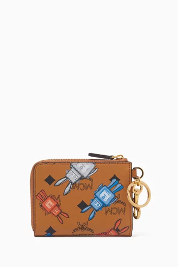 Aren Zip Card Case in Rabot Visetos Canvas