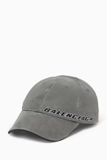 Tilted Typo Cap in Cotton Drill