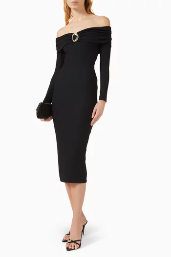 Grace Draped Midi Dress in Knit