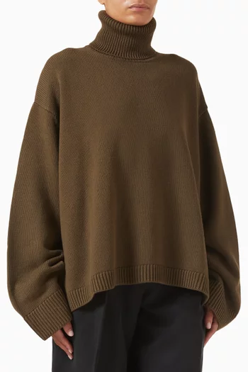 Rhea Trapeze Turtleneck in Wool Blend