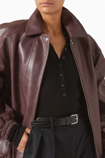 Toni Belt in Croc-embossed Patent Leather
