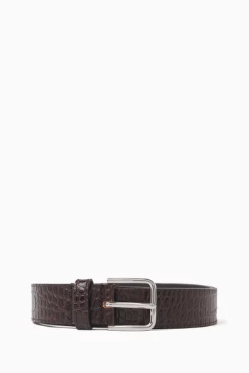 Toni Belt in Croc-embossed Patent Leather